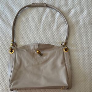 Vintage Lorenzi White Leather Shoulder Handbag |Genuine designer Italy